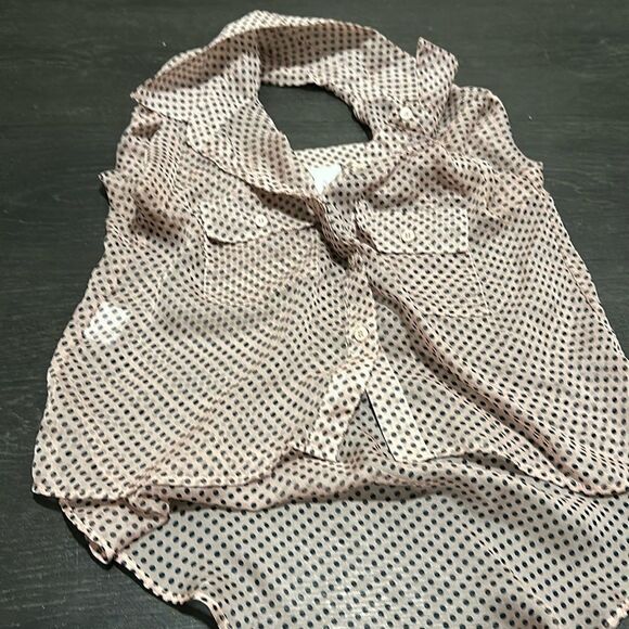 Lola sheer polka dot pink top size medium - Picture 1 of 2